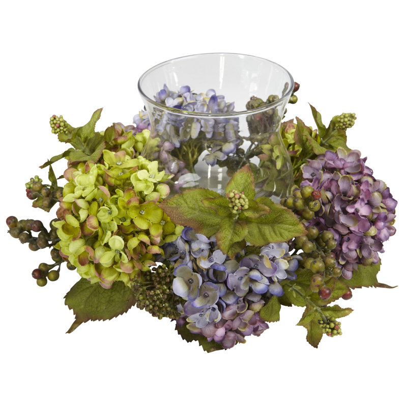 Candélabre en vase hortensia