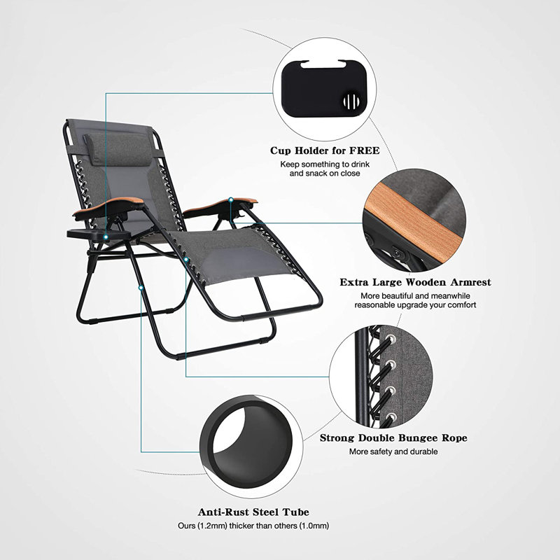 Fauteuil inclinable zéro gravité avec coussin Alexandre, Noir