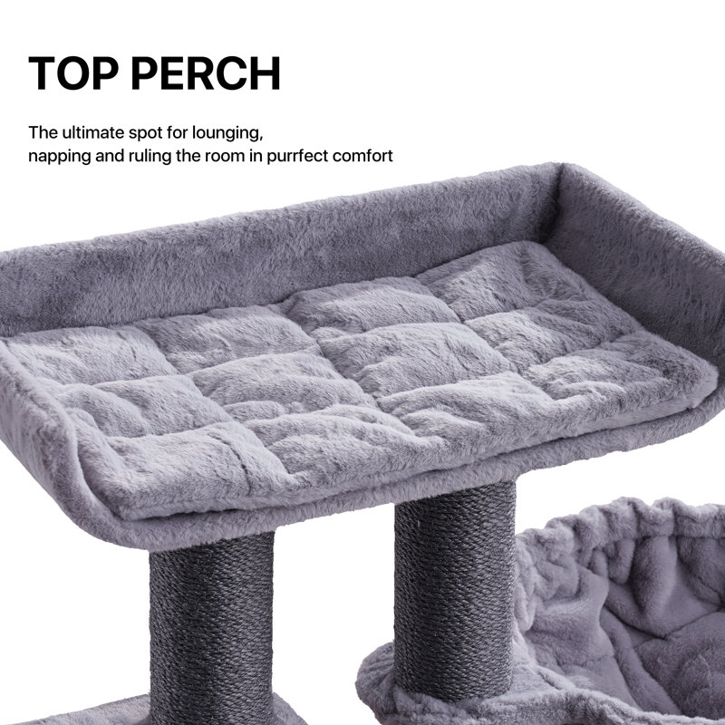 Modern 71"H Large Multi-Function Cat Tree for Big Cats&MaineCoon