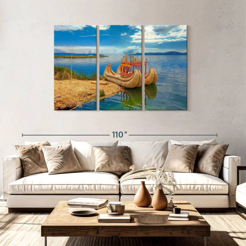 Mehar Totora Boat On Titica, 48" H x 74" W