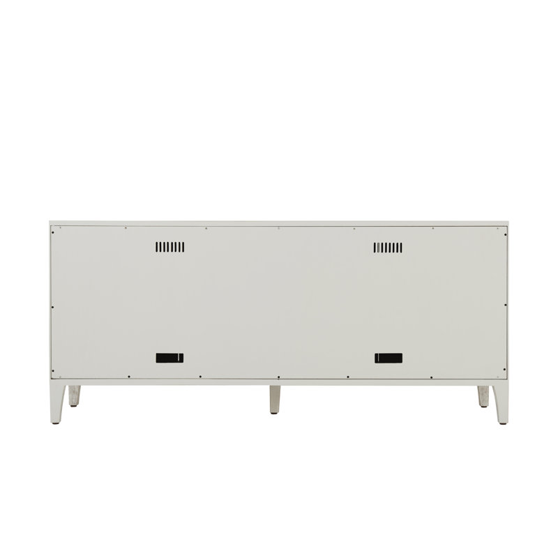 Breeze 66'' Light Wood and Metal Sideboard with Storage