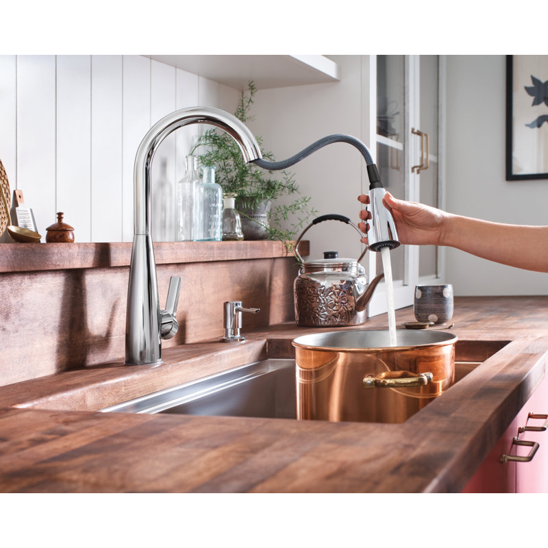 Haelyn Single-Handle Pull-Down Sprayer Kitchen Faucet with Reflex and Power Clean, Chrome