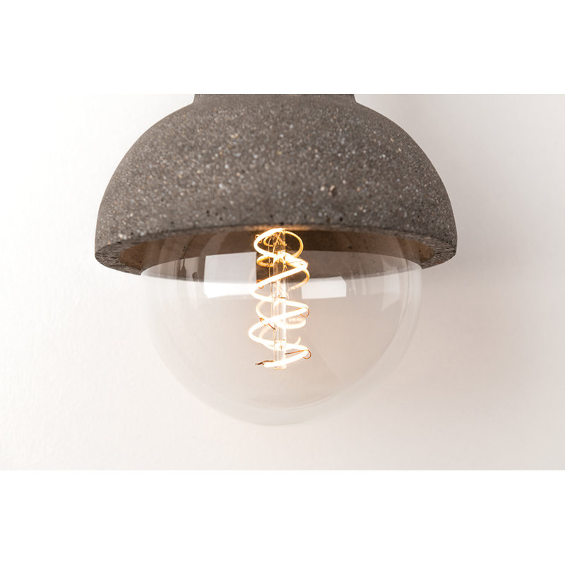 Aged Brass and Concrete Indoor/Outdoor Pendant Light