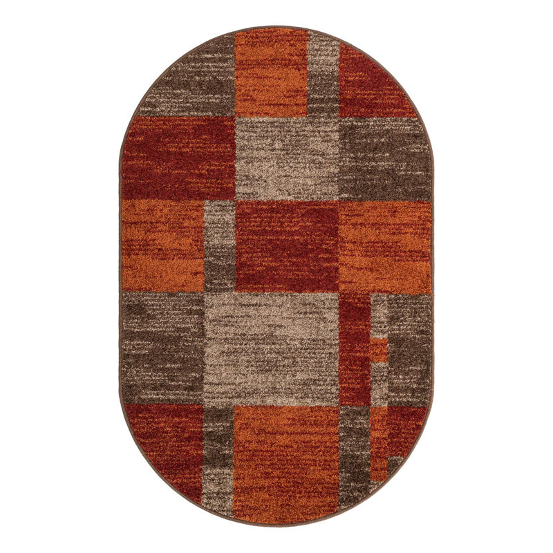 Tapis brun foncé Alair, Ovale 3 pi 3 po x 5 pi 3 po