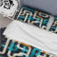 Ensemble de housse de couette en microfibre blanc / turquoise-2025678369