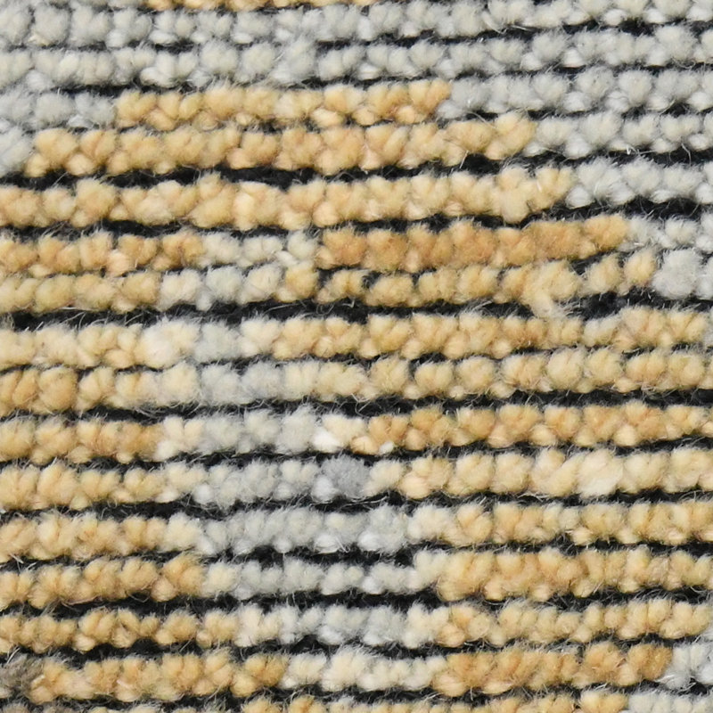 Jwell Hand Knotted Wool Geometric Area Rug, Rectangle 9' x 12'