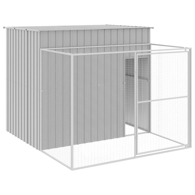 Niche pour chien en métal, Gris clair, H 71,3 po x l 84,3 po x P 99,6 po