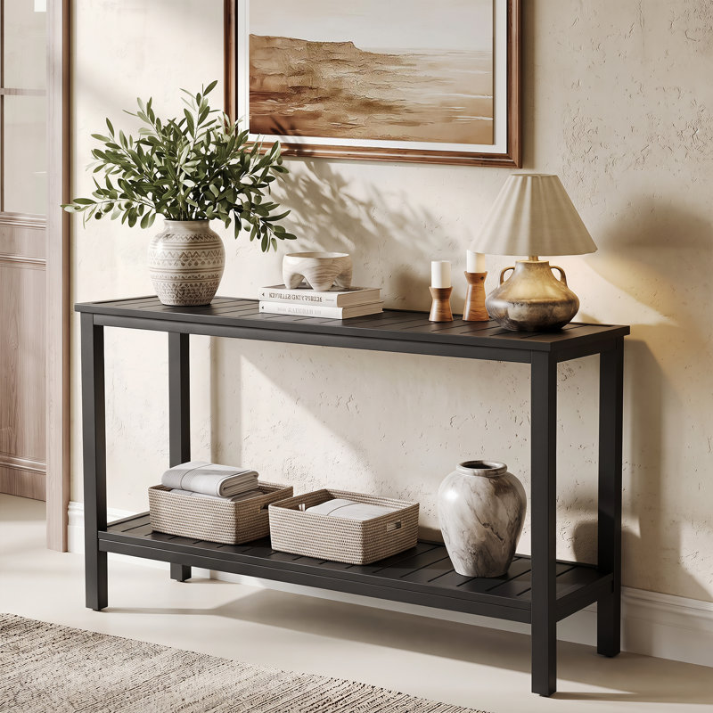 Patio 2 Tier 49"L Rectangular Metal Buffet & Console Table