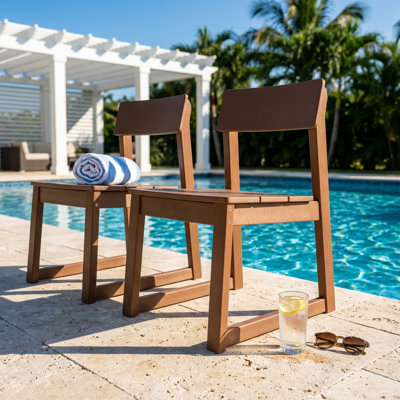 Contemporary HDPE Outdoor Garden Chair Set with Modernist Design and Recycled Construction