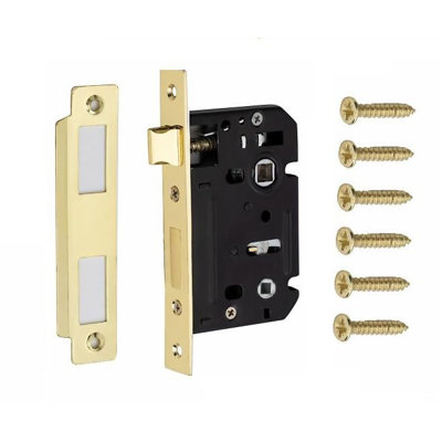  Bolt Through Bathroom Mortise Lock in Matt Black Finish - 64mm