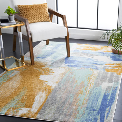Tapis Ariadne 510 doré / bleu / vert
