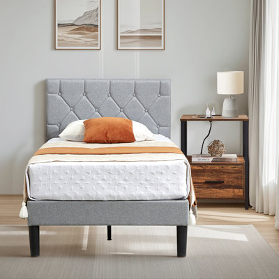 Ensemble de chambre à coucher avec cadre de lit et table de chevet 2 pièces (ensemble de 2)
