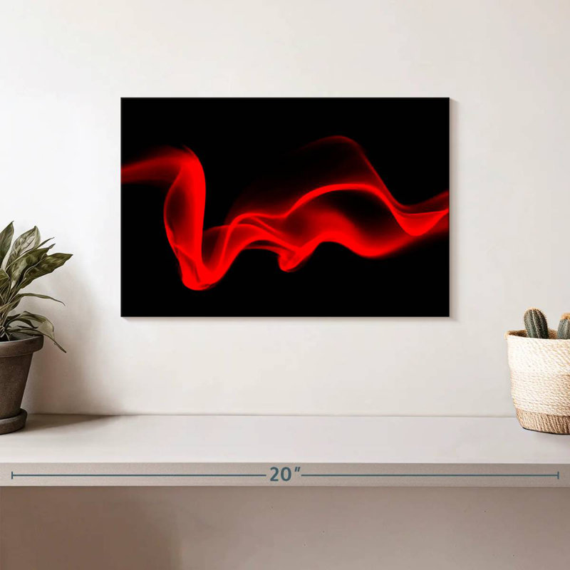Abstrait numérique Wispy Red, H 8 po x l 12 po
