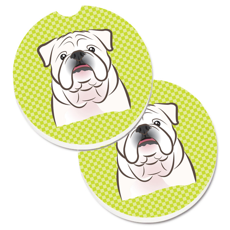 Sous-verre Retriever, Vert lime, Bouledogue anglais blanc