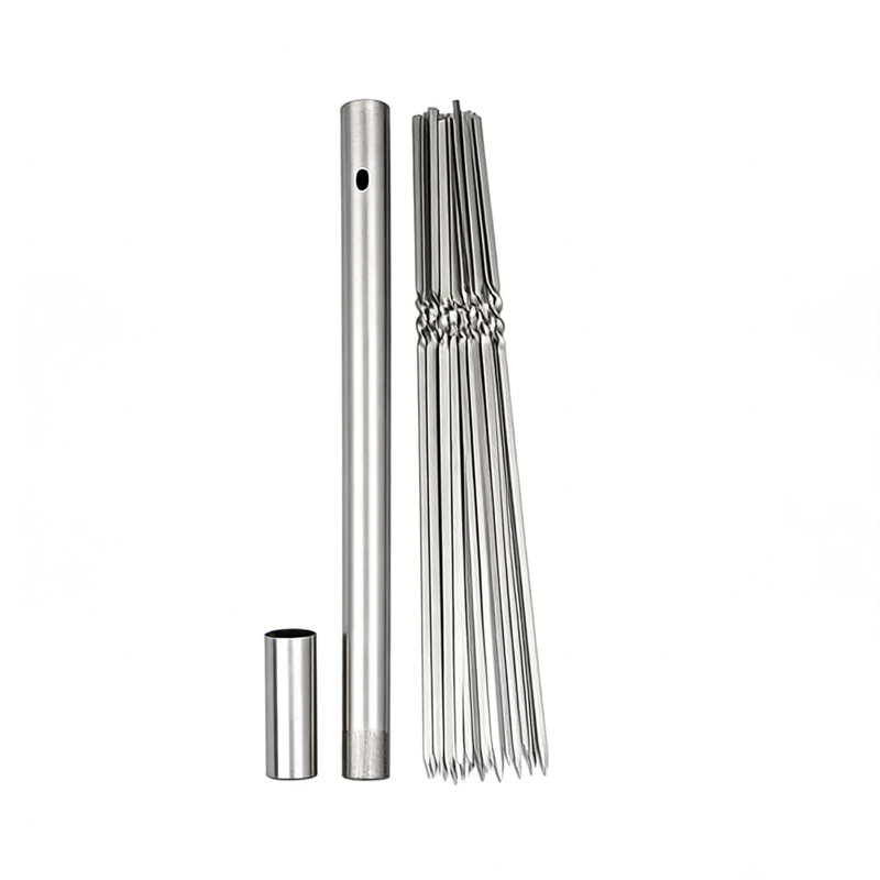 13,8 "brochettes en acier inoxydable (24 brochettes par tube)