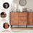 52.1" Wood Sideboard Buffet Cabinet with Drawers, Farmhouse Coffee Bar Storage for Living Room, Kitchen, Entryway – Red Walnut