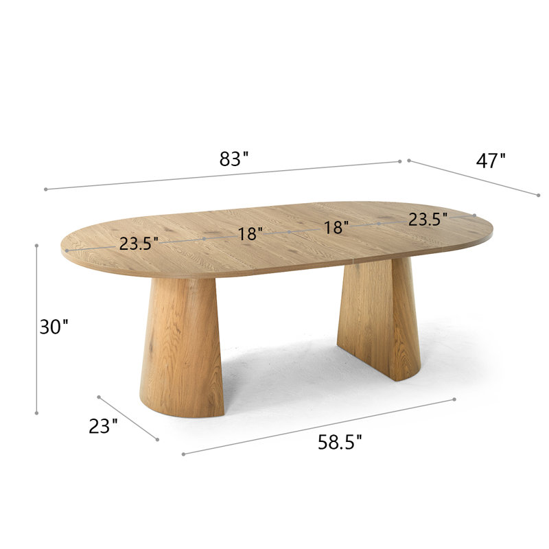 47"-65"-83" Extendable Dining Table – 3-in-1 Design, Natural