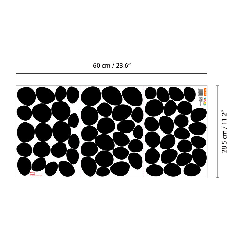 Abstract Non-Wall Damaging Wall Decal, Black