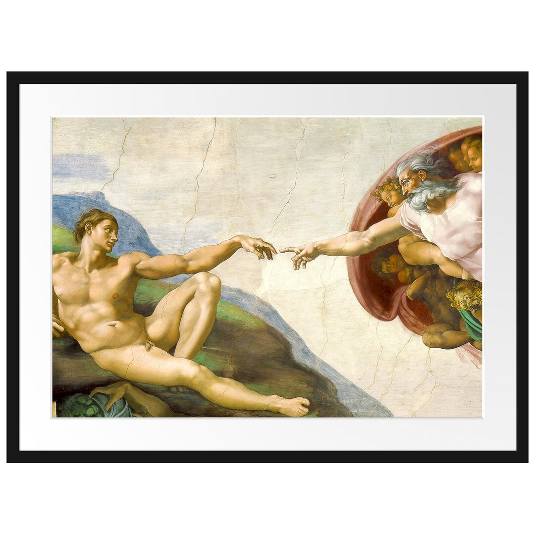 Gerahmter Kunstdruck The Creation of Adam von Michelangelo