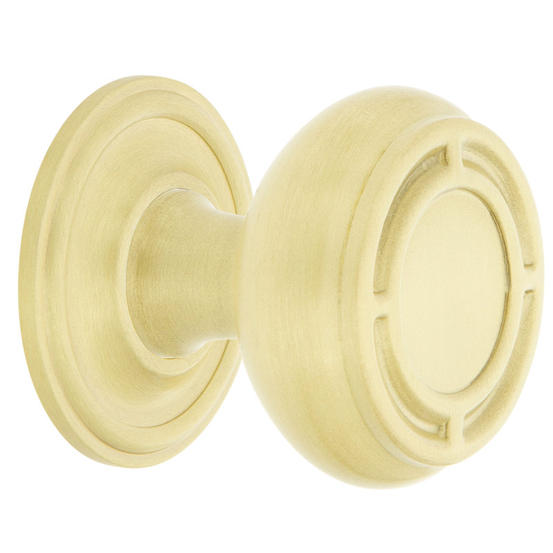 Mission 1 3/8" Diameter Round Knob, Satin Brass