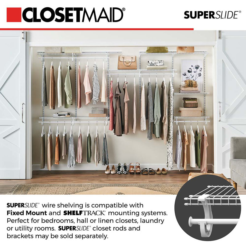 White 48-Inch Steel Hanging Closet Rod