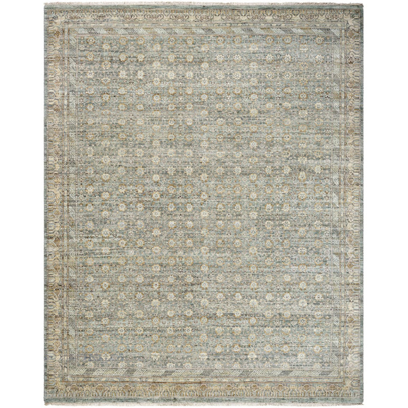 Zeenat Handmade Wool Abstract Area Rug, Rectangle 6' x 9'