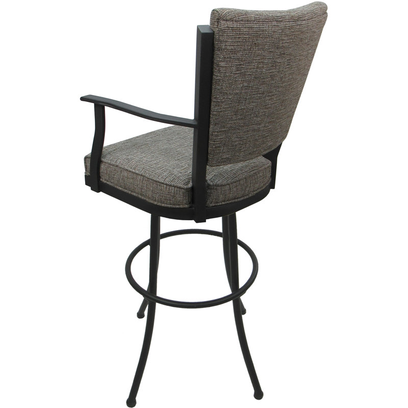 Tabouret de bar pivotant Cunegonda, Gris / Brun clair