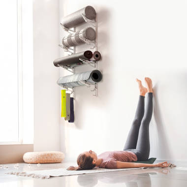 Wall Mounted Yoga Mat Storage Rack, Metal Anti-Rust Foam Roller