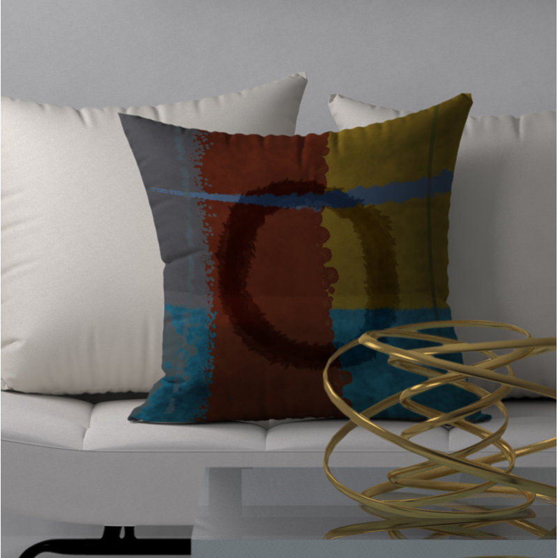 Abstract Reversible Throw Pillow, 24" x 24"