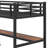 Metal Loft Bed With Power Outlet And LED Lighted, Space-Saving