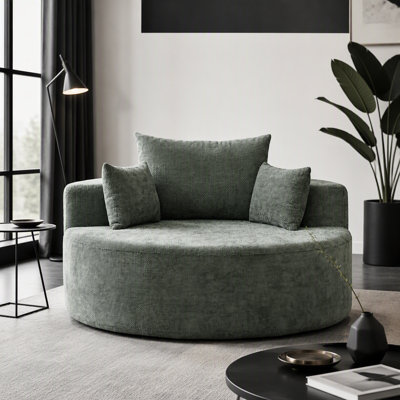 Canapé-lit simple 55 po en chenille éponge, sans assemblage requis, fauteuil moderne moelleux pour le salon et la chambre à coucher