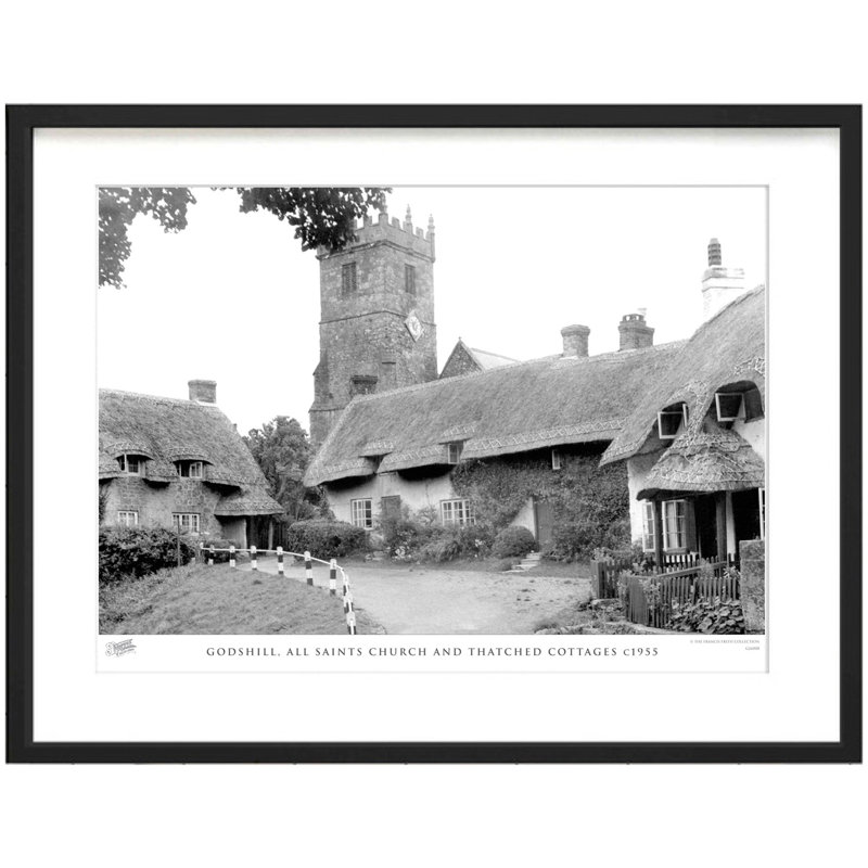 Godshill, All Saints Church And Thatched Cottages C1955 - Single Picture Frame Print, 45cm H x 60cm W x 2.3cm D