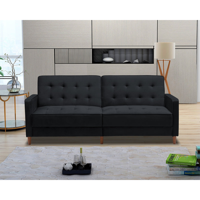 Stetson Upholstered 80'' Sofa, Black