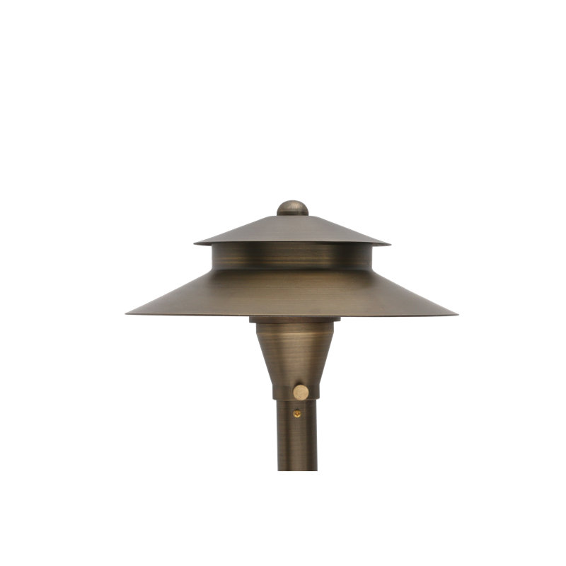 Low Voltage Brass LED Pathway Light with Warm White Bulb