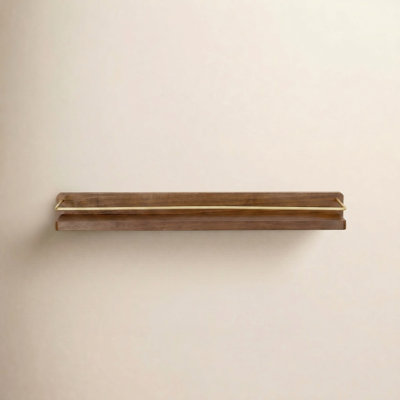 Dandre Modern Brass Wooden Shelf