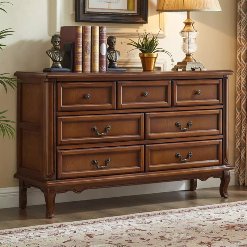 Armoire d'appoint en bois massif brun noisette, Brun noyer