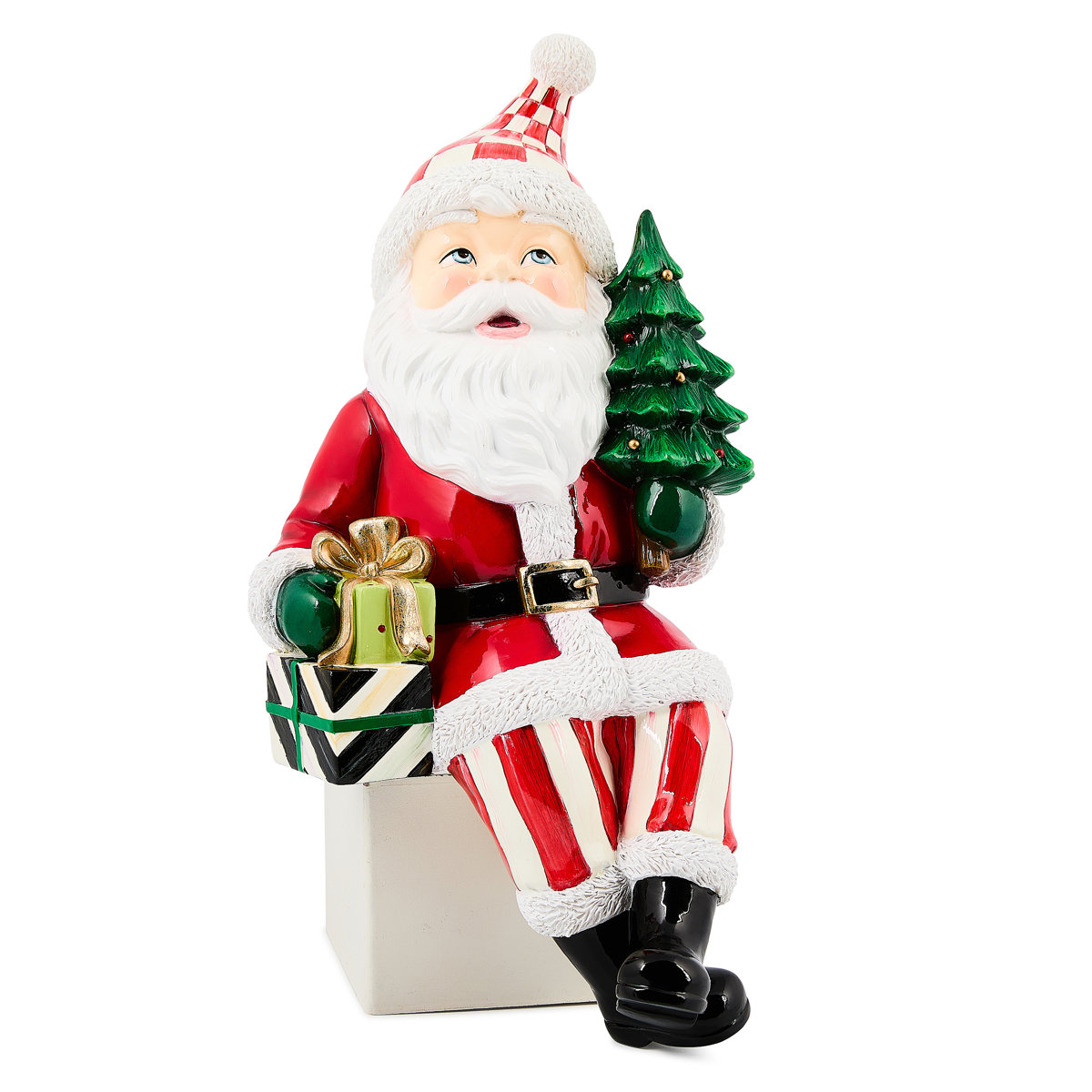 MacKenzie-Childs Check It Out Santa Ledge Sitter - Thumbnail 2