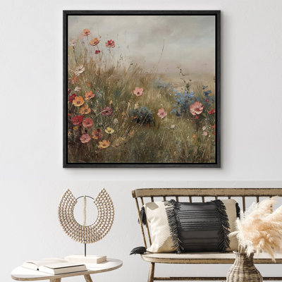 " Vintage Floral Meadows Tranquil Countryside Landscape Illustrations Rustic French Country "