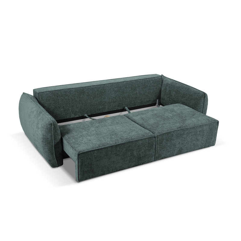 Bernovich 3 Seater Chenille Sofa Bed, Petrol