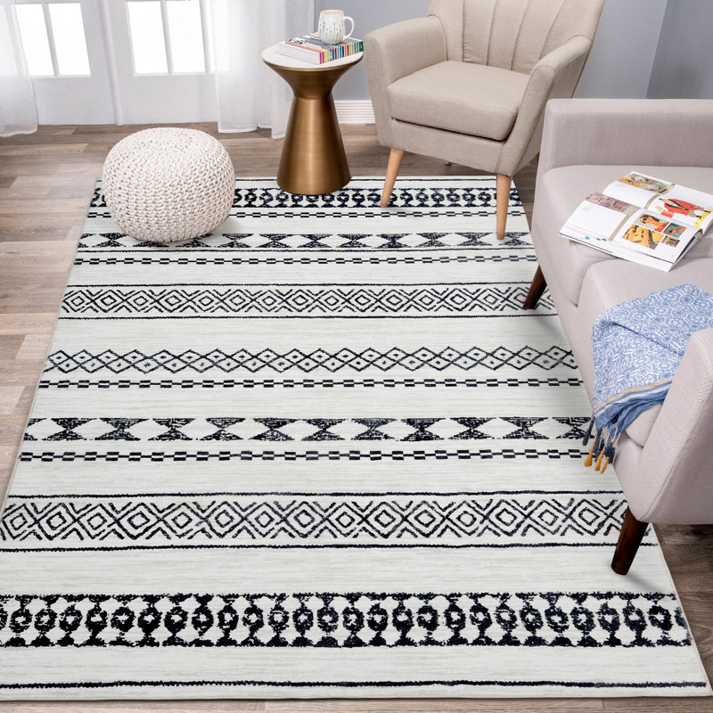 Karey Area Rug with Non-Slip Backing, Rectangle 9' x 12'