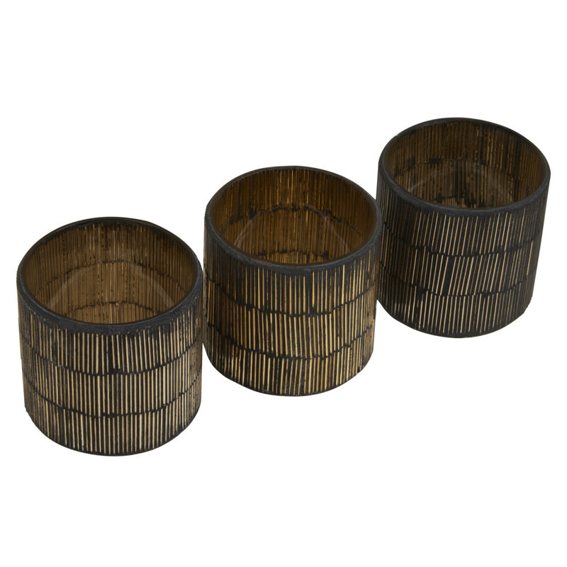3 Piece Glass Tabletop Tealight Holder Set