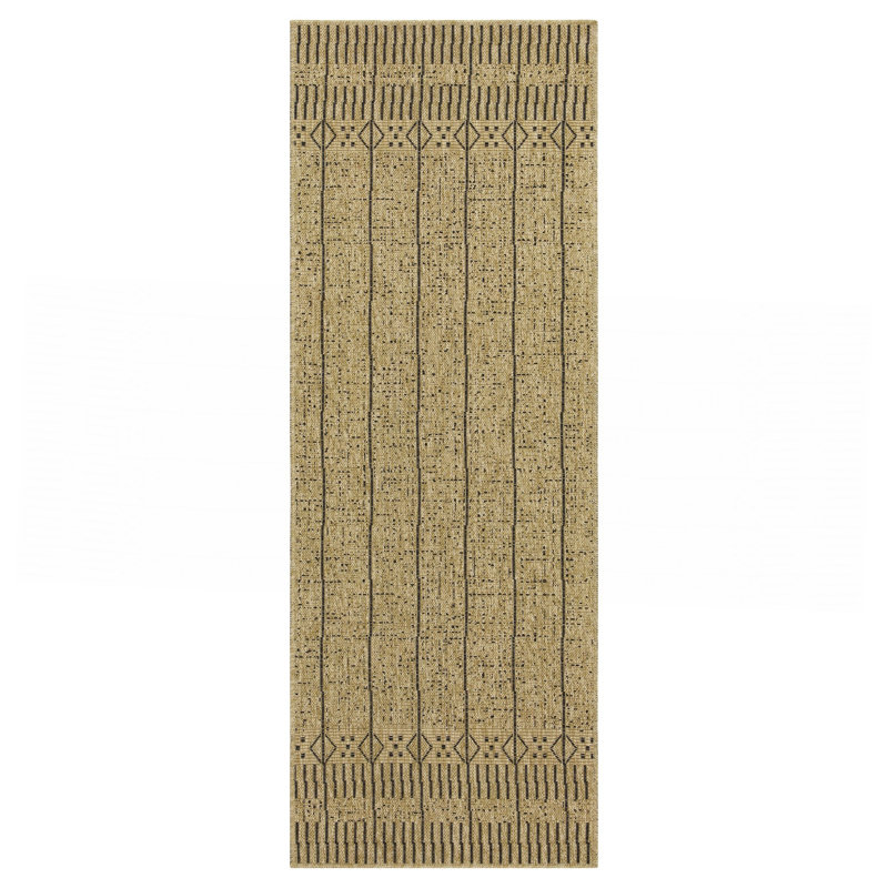 Black Indoor/Outdoor Area Rug, Runner 2'7" x 7'3"