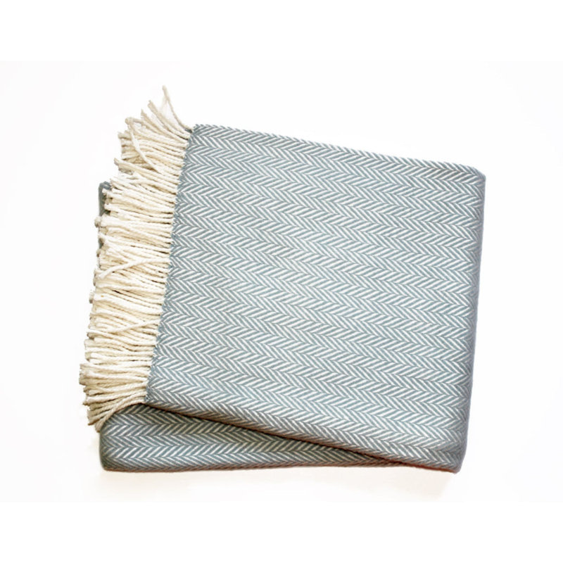 Jeté 70 po x 55 po en mélange de coton rose et blanc à chevrons, Ciel