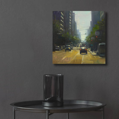 «Embarcadero And Market St.» par Erica Pollock, art mural en verre acrylique 12 po x 12 po Norelius