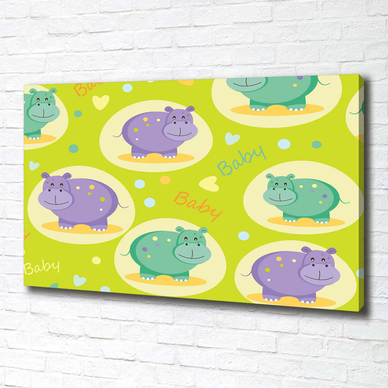 Hippos - Wrapped Canvas Print