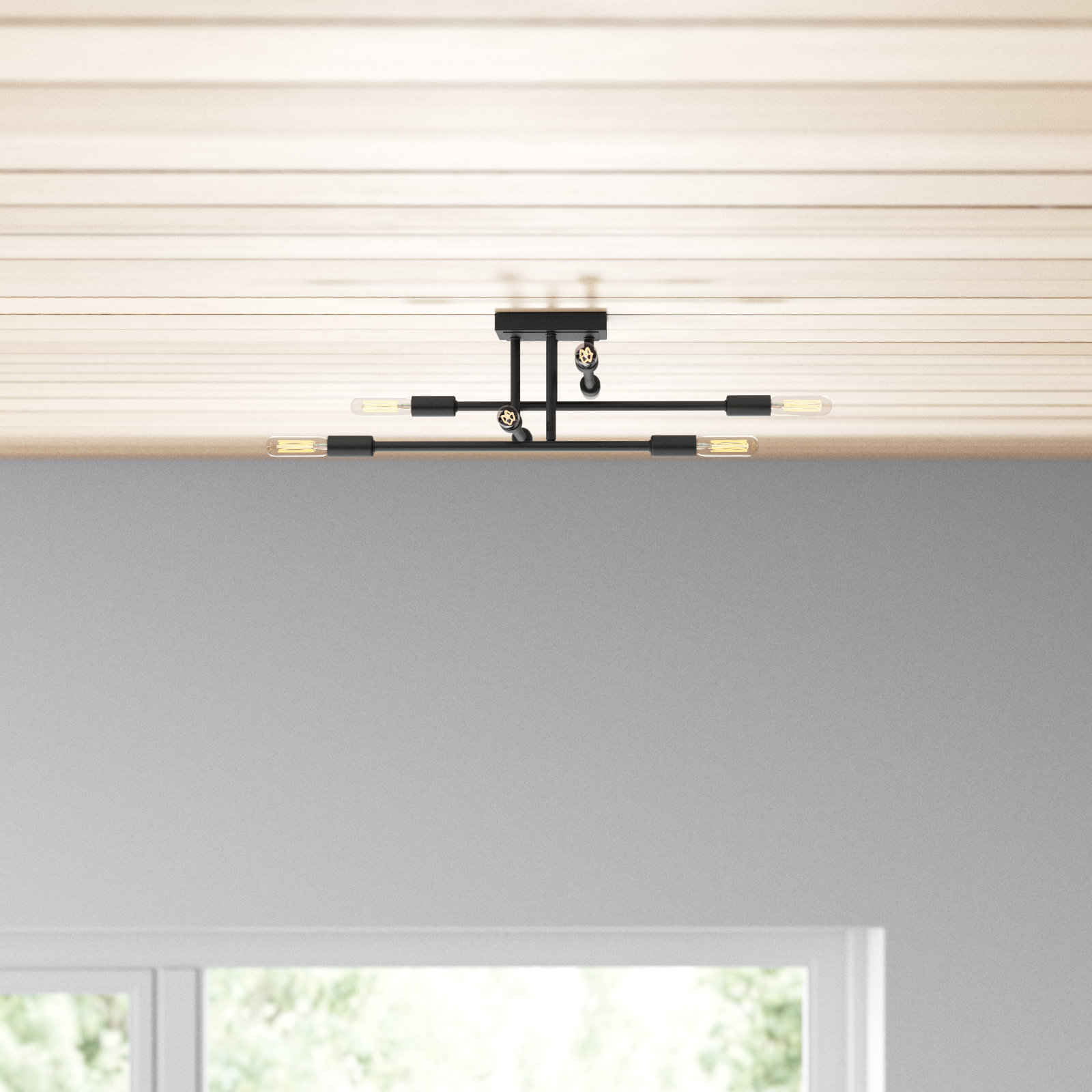 Jordy 8-Light Flush Mount, Matte Black