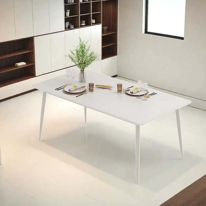 Light luxury style rock plate dining table, 29.52" H x31.49" W x 62.99" L