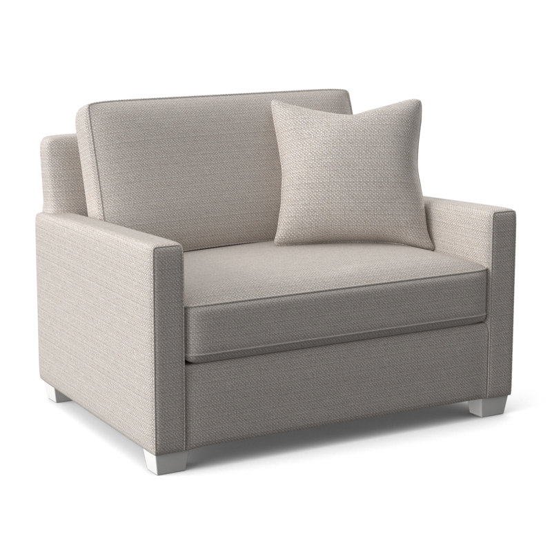 Nicklaus Sleeper Sofa, Frost White Finish, White Textured Performance; 0865-91, 5" Innerspring Mattress