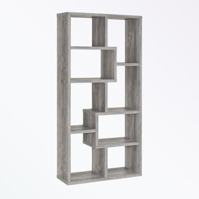 Bibliothèque à structure en bois avec 10 tablettes et base robuste
