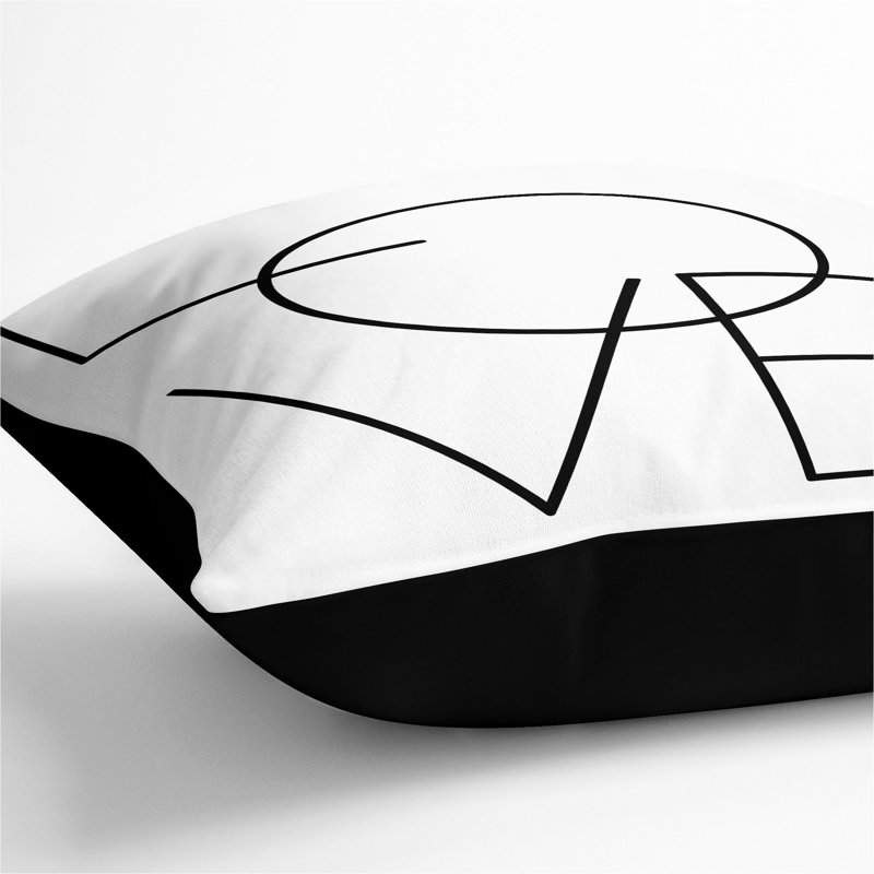 Square Cushion, 55cm H x 55cm W x 20cm D, Black